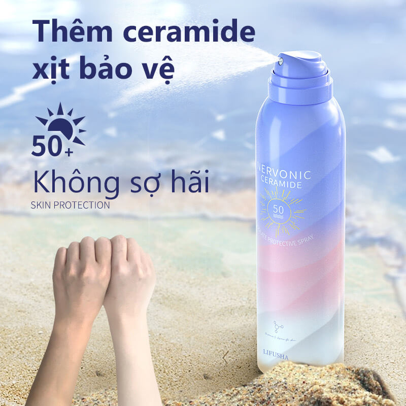 Kem chống nắng cho mặt và toàn thân,Kem xịt trắng da body,Xịt chống nắng 150ML UV &SPF50+++ làm trắng sảng khoái kiềm dầu chống nước chống mồ hôi lâu dài thích hợp với các loại da sử dụng ngoài trời