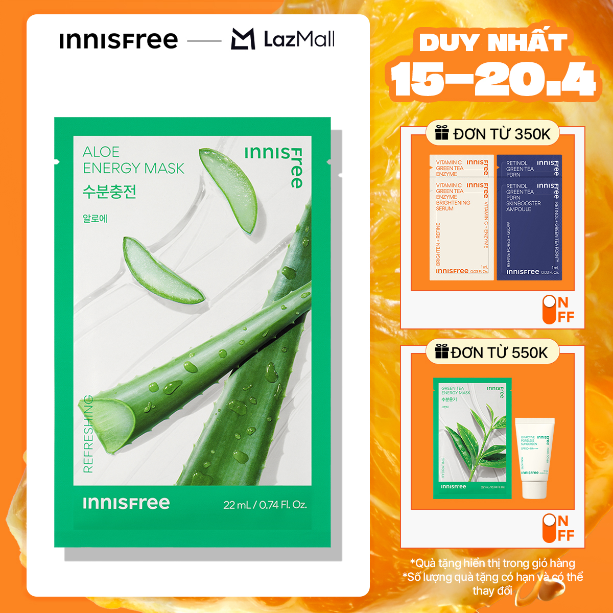 Mặt nạ giấy dưỡng da Hàn Quốc INNISFREE Energy Mask