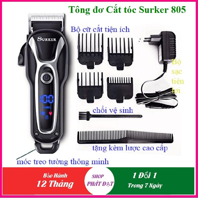 Tông đơ cắt tóc chuyên nghiệp không dây sạc pin, Tăng đơ cắt tóc trẻ em, cắt tóc gia đình, cắt tóc nam Suker SK 805