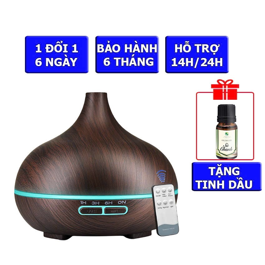 (Tặng Tinh Dầu) Máy tạo ẩm , máy xông tinh dầu AROMA450 có điều khiển, đèn led trang trí 7 màu, thay thế đèn ngủ, đuổi côn trùng khi kết hợp tinh dầu sả chanh