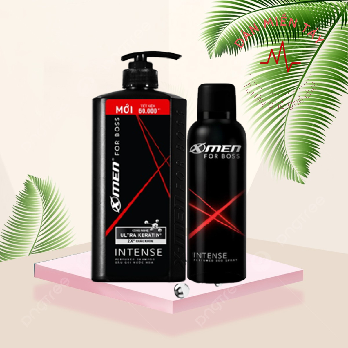 Combo Dầu gội và Xịt khử mùi nước hoa X-Men For Boss Intense