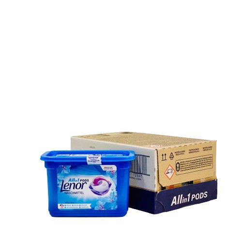 Hộp 18 viên giặt xả Lenor All in1 Pods thơm ngát hương hoa, hàng nội địa Đức, mềm vải, sạch, thơm lâu