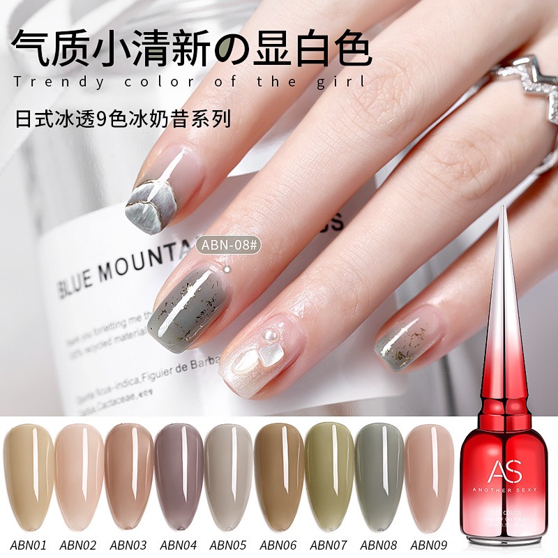 Sơn Gel thạch AS mẫu mới chai đỏ mã ABN chính hãng sơn móng tay chai 15ml