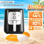[PHIÊN BẢN GIỚI HẠN] Nồi chiên không dầu 6.5L Gaabor AF-65M01A dung tích lớn công suất 1400W màu đen bạc - Bảo hành 12 tháng 1 đổi 1