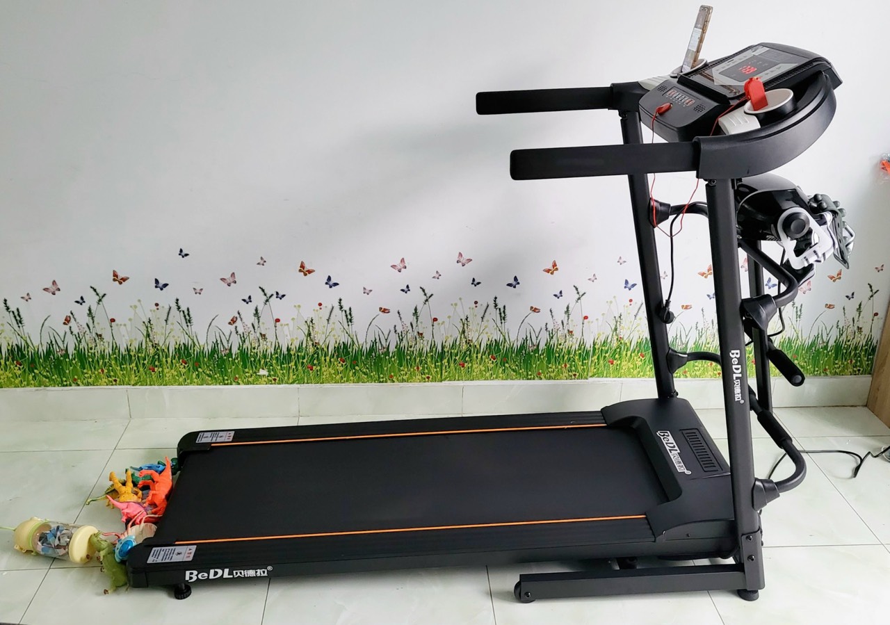 máy tập chạy bộ, máy chạy bộ đa năng BEDL 2023, máy chạy bộ gấp gọn, tốc độ 1-12km/h.phù hợp gia đình