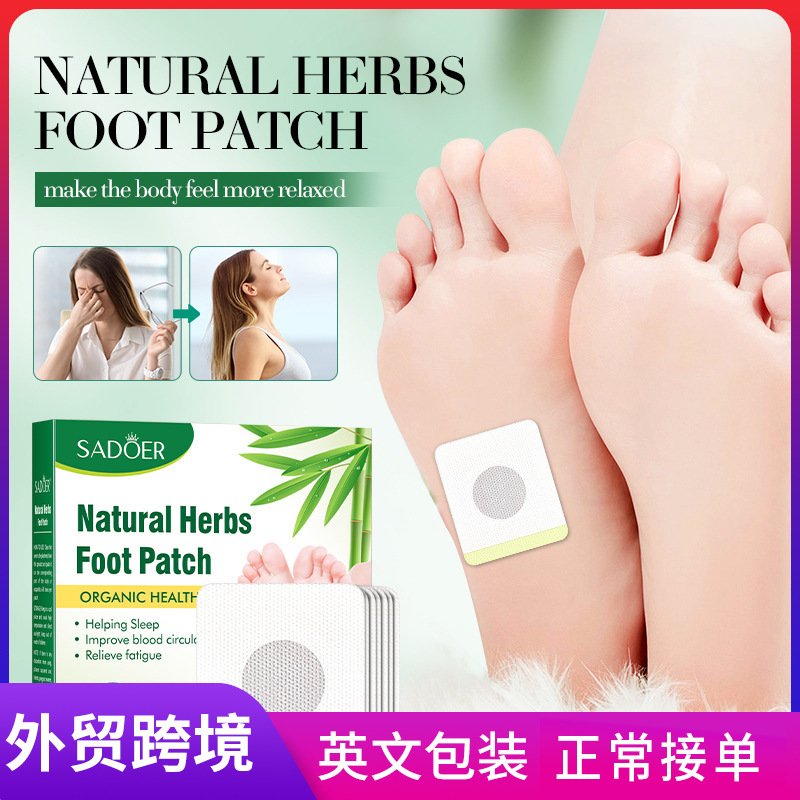 Tất cả bằng tiếng Anh SADOER Miếng dán bấm huyệt chân thảo dược giúp ngủ ngon, miếng dán bấm huyệt toàn thân, thương mại xuyên biên giới, bán buôn