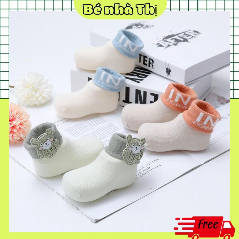 Combo 3 đôi tất cao cổ cho bé từ 0-6 tháng Vớ cho bé trai bé gái
