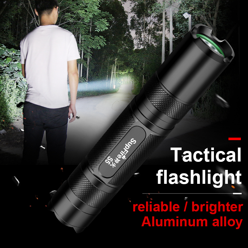 SUPERFIRE S5 Đèn pin mini Đèn pin LED siêu sáng Hợp kim nhôm chống thấm nước Đèn làm việc di động Pin sạc