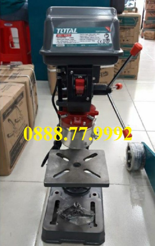 Máy khoan bàn total tdp133501 công suất 350w, tùy chỉnh chỉnh độ cao, tốc độ 580-2650v/p, khả năng khoan 13mm