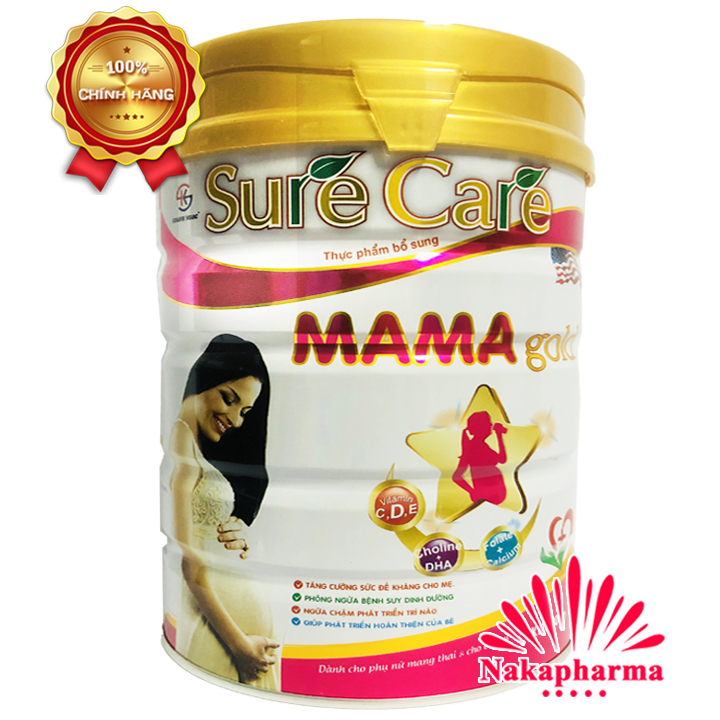 Sữa bầu Sure Care Mama Gold 900g – Khuyên dùng cho phụ nữ mang thai và cho con bú Surecare