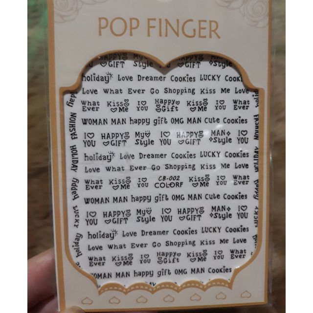 Hình dán - sticker dán móng hoạ tiết chữ