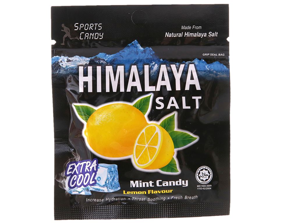 Túi Zip 15g Kẹo Bạc Hà Chanh Muối Himalaya Salt Mint Candy Lemon Flavour