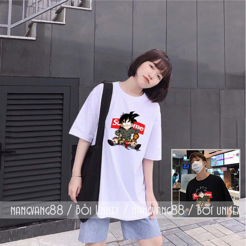 Áo thun unisex tay lỡ songoku sup
