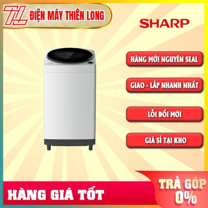 Máy giặt sharp 8.0 kg es-w80gv-h - trả góp 0% - giao toàn quốc - ngoài hcm tính phí