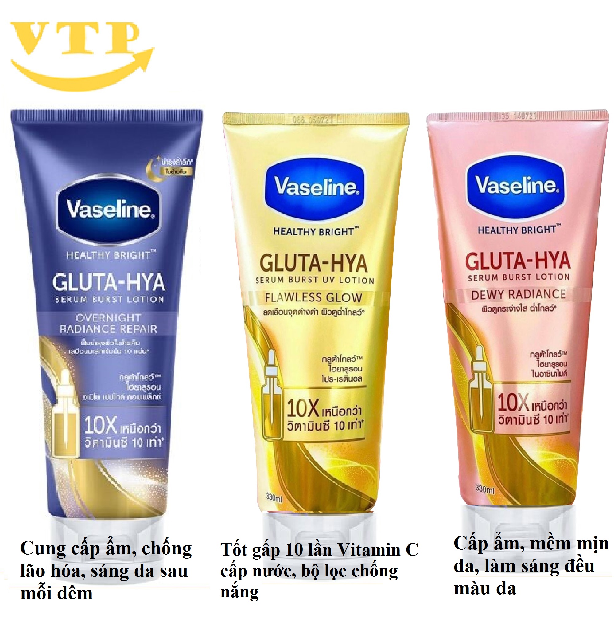 Sữa dưỡng thể vaseline 10x healthy bright thái lan 330ml
