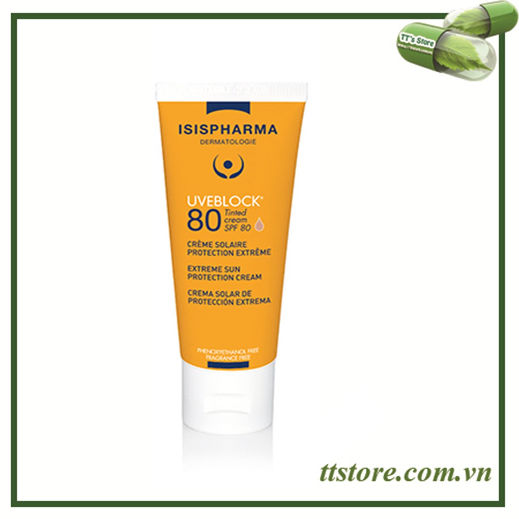 [HCM]Kem chống nắng ISIS Pharma Uverblock 80 Tinted màu nâu 40ml