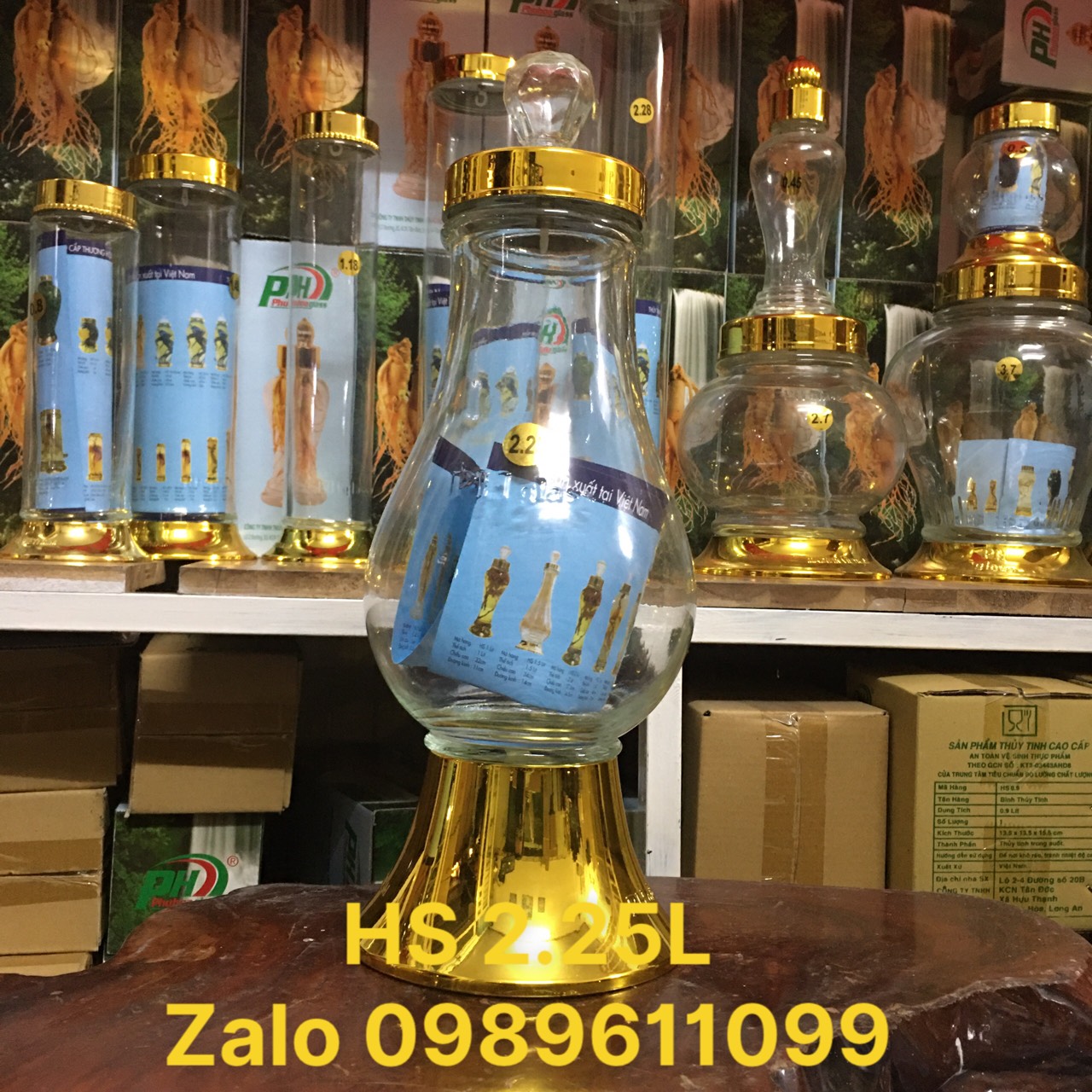 [HCM]BÌNH THỦY TINH VÀ HŨ THỦY TINH NGÂM RƯỢU HS2.25l KHÔNG CHÌ-THỦY TINH BẮC HẢI-