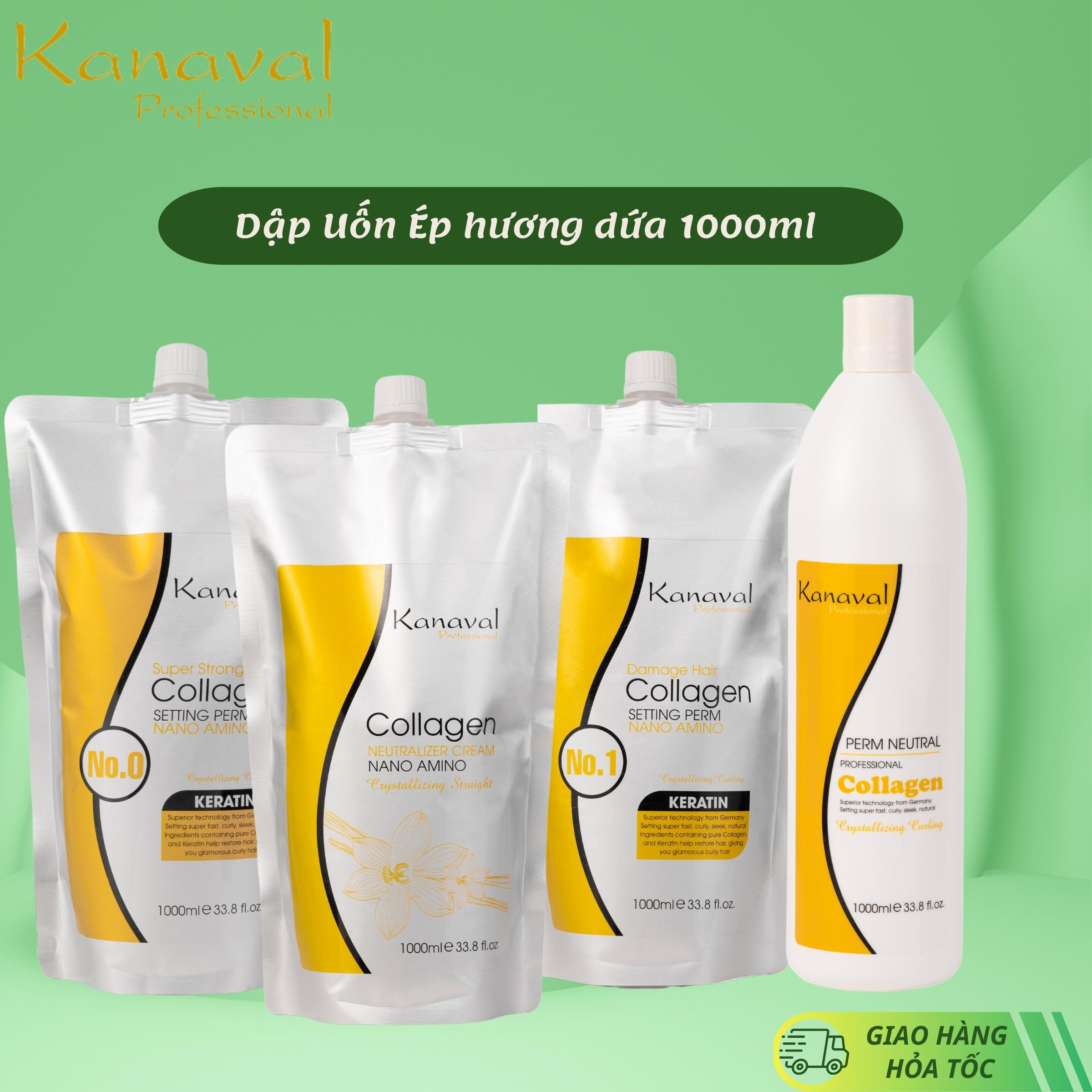 Kem duỗi, uốn tóc kanaval hương dứa dành cho tóc khỏe, trung bình yếu túi 1000ml