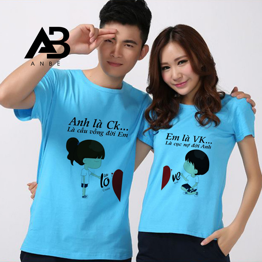 Áo Thun Cặp Đôi Tình Yêu Đẹp (Tặng Son Môi )Thương Hiệu ANBE