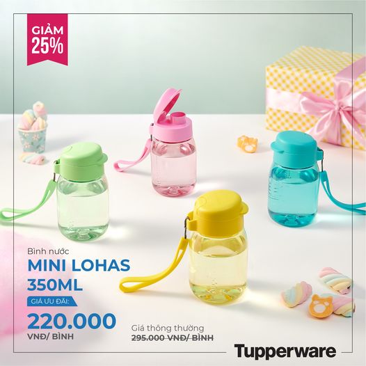 Tupperware Bình nước lohas 350ml