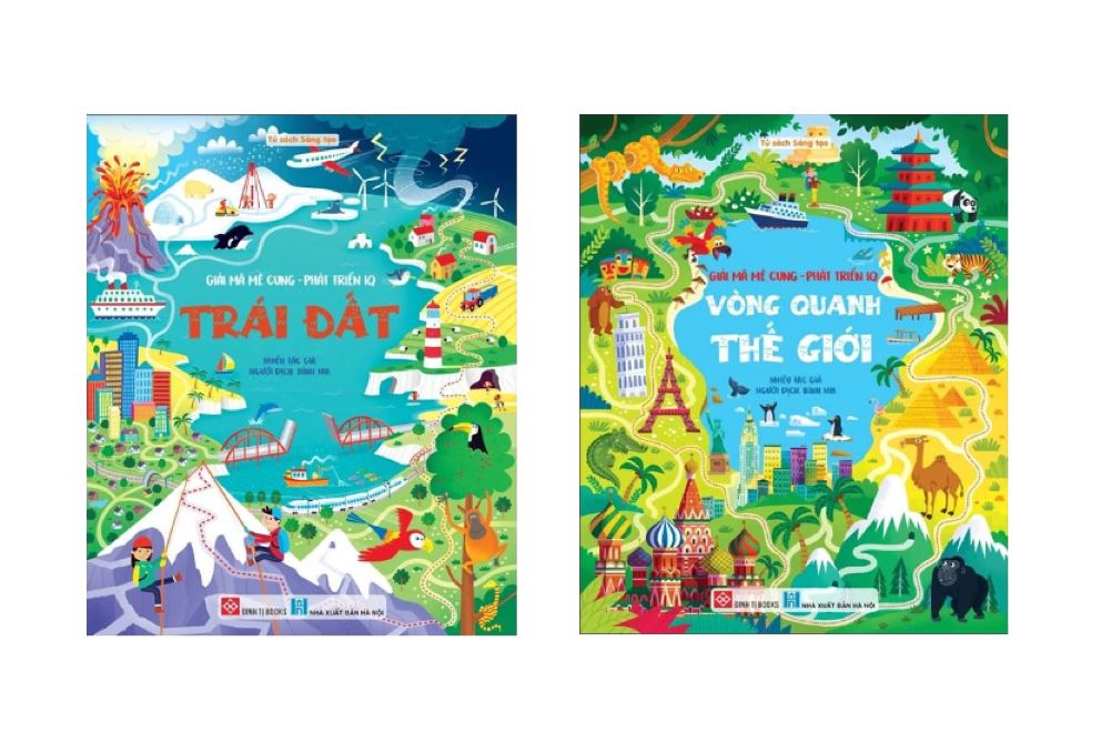 Sách - Giải mã mê cung - Dành cho trẻ từ 6 tuổi - 2 chủ đề: Trái đất, Vòng quanh thế giới - Lẻ tùy chọn - ĐT