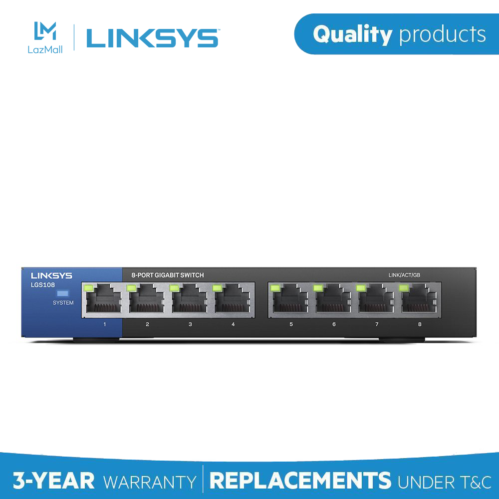 Switch 8 cổng LAN chuẩn Gigabit LINKSYS LGS108 - Hãng phân phối chính thức