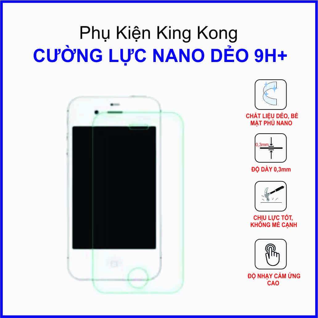 Cường lực Iphone 4/4s/5/5s/6/6s Cường lực nano dẻo 9H+