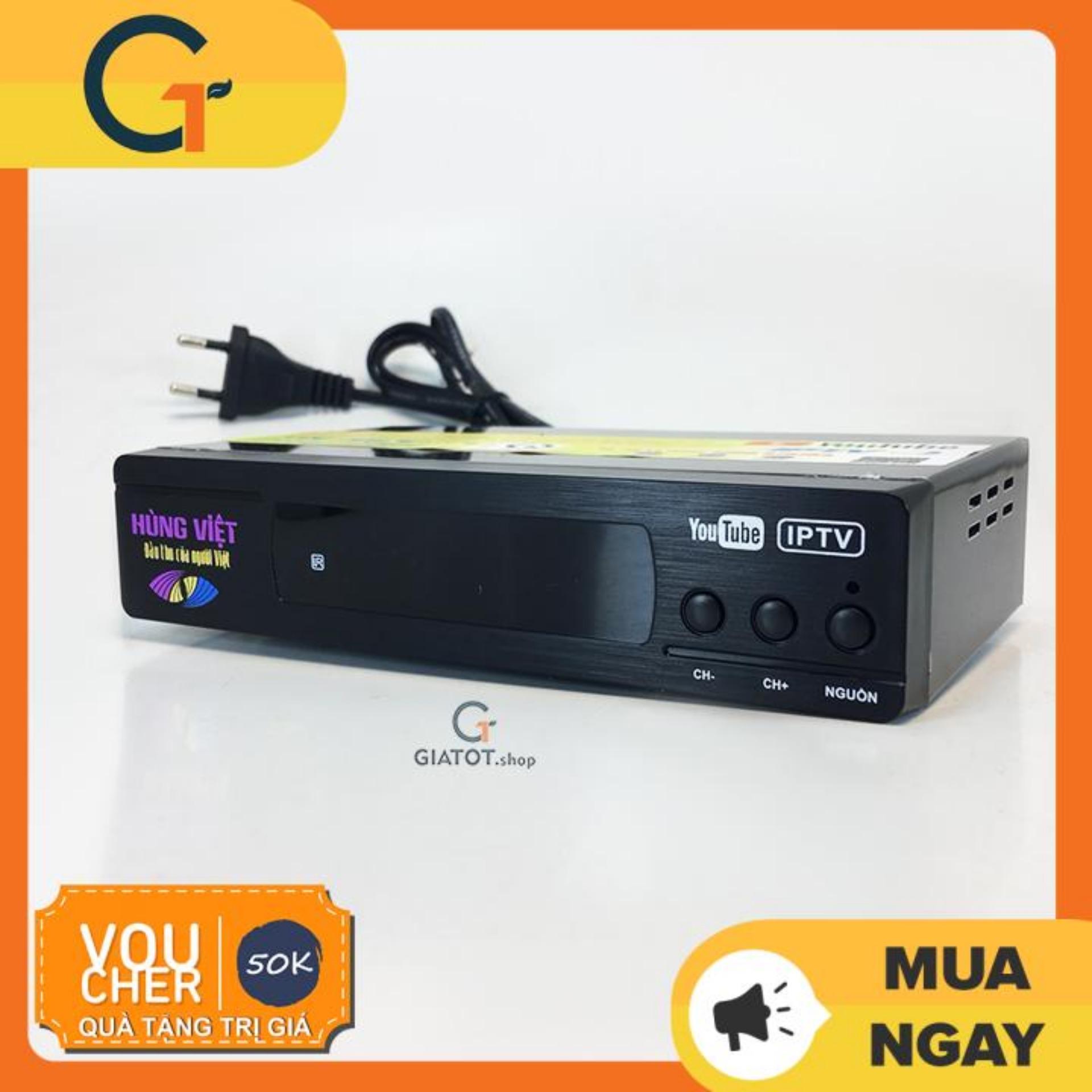 Đầu thu dvb t2 hùng việt ts 123 internet xem youtube iptv phiên bản 2018