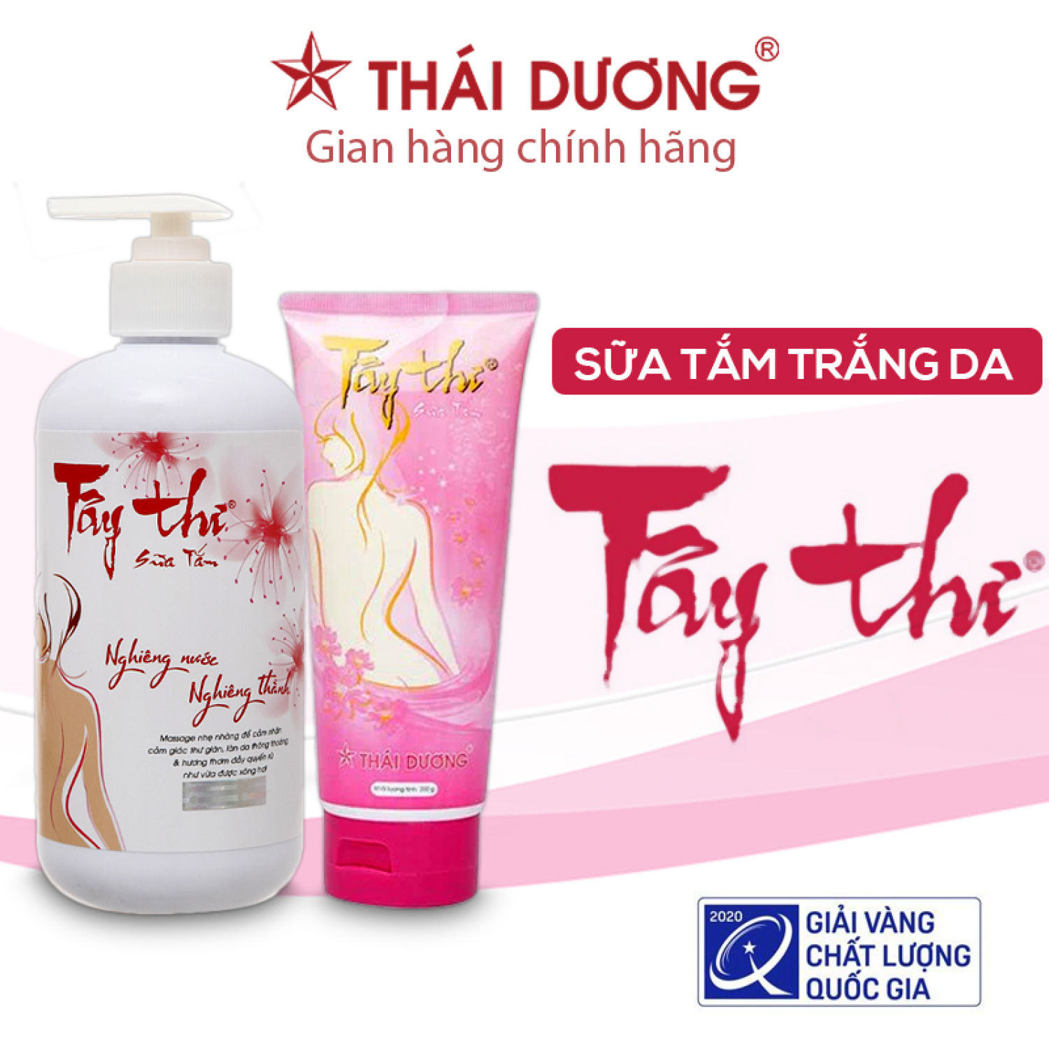 Sữa tắm Tây Thi 200g/480ml dưỡng trắng da, ngừa mụn lưng - Sao Thái Dương