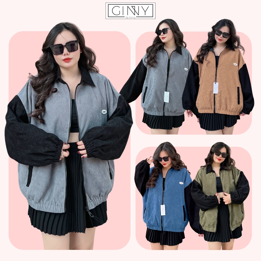 Áo khoác bomber varsity nhung phối Gin Club TL-08 | Áo khoác bomber varsity nam nữ form rộng