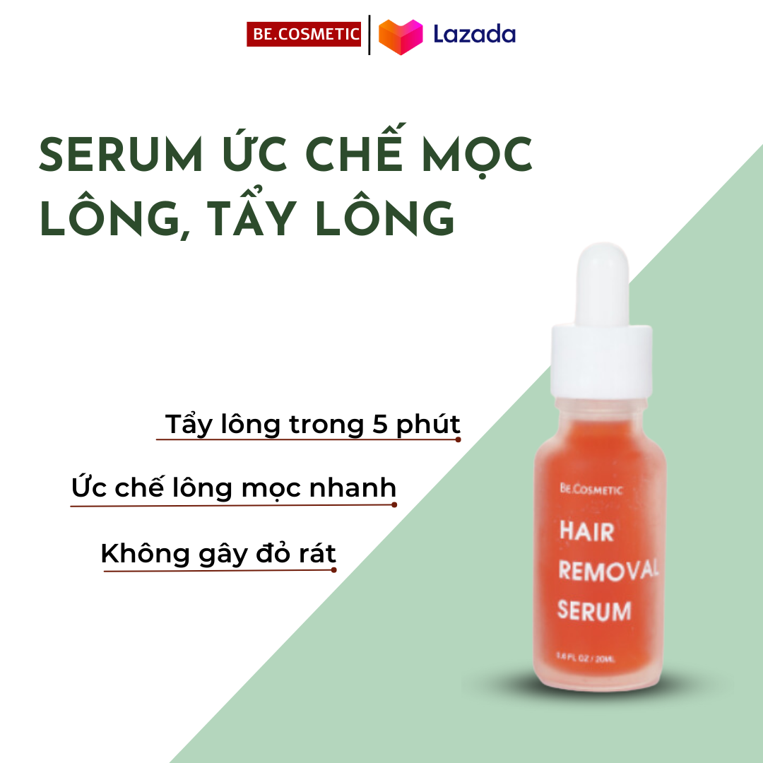 Serum ức chế mọc lông Becosmetic 20ml Serum triệt lông cho vùng kín, bikini, chân, tay, nách