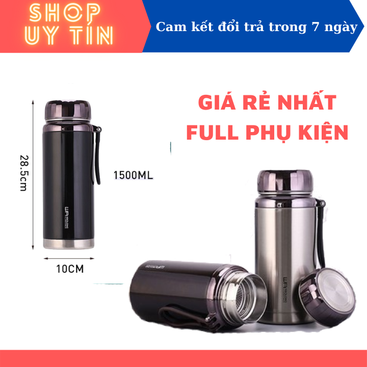 [HÀNG CAO CẤP] BÌNH NƯỚC GIỮ NHIỆT KIM CƯƠNG -  BÌNH ĐỰNG NƯỚC - BÌNH GIỮ NHIỆT - BÌNH NƯỚC GIỮ NHIỆT - BÌNH GIỮ NHIỆT INOX - BÌNH GIỮ NHIỆT INOX 1500ML - BÌNH GIỮ NHIỆT INOX 1500ML NẮP TITAN - PHÍCH NƯỚC LẮP TITAN