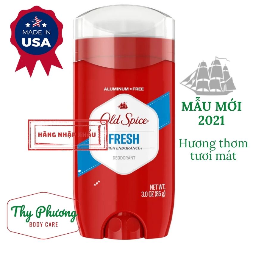 Sáp khử mùi Old Spice  Fresh High Endurance Deodorant 85g - Nhập khẩu từ Mỹ (Sáp xanh - Hương tươi mát)