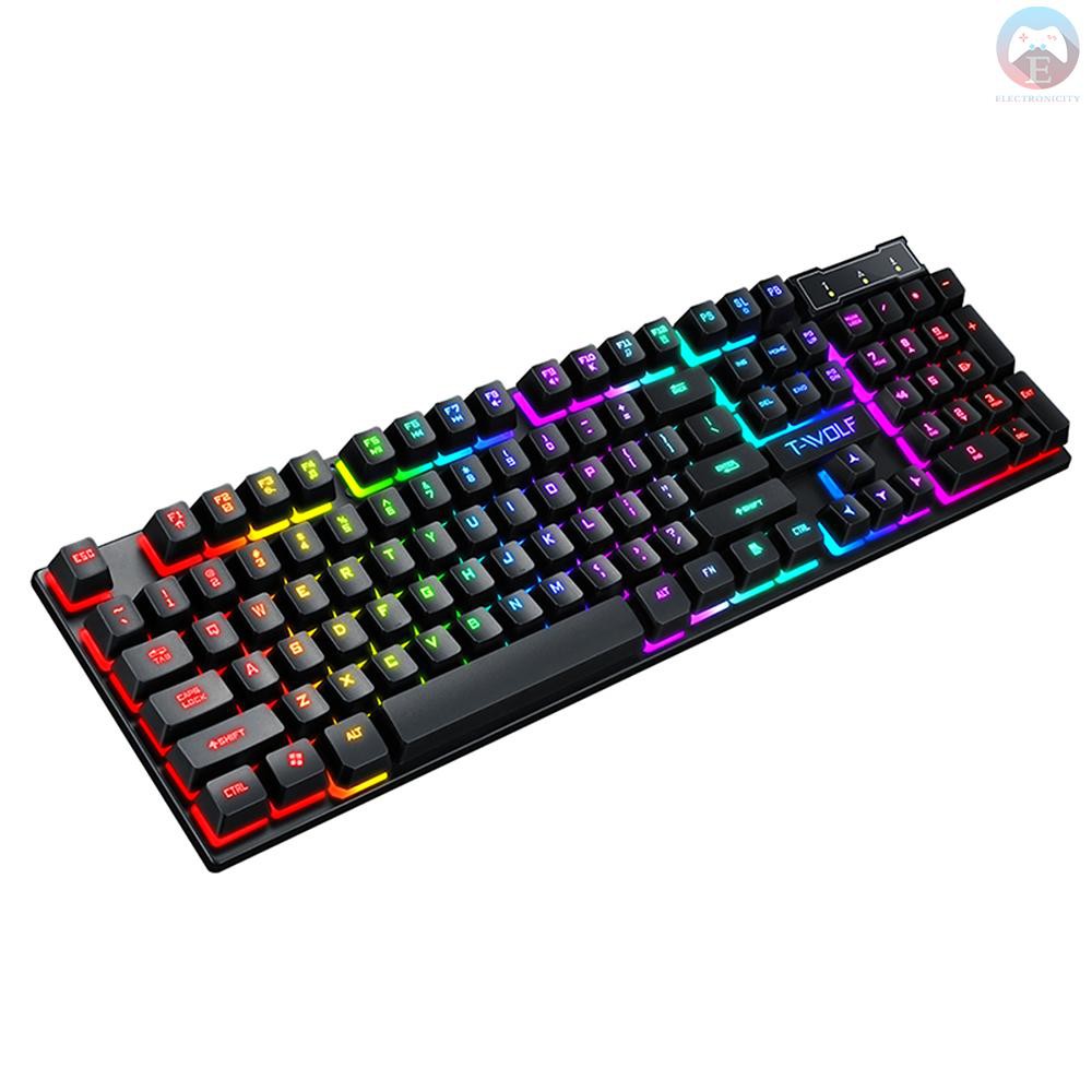 [GIẢ CƠ-SIÊU CHẤT] Bàn Phím Giả Cơ Độ Nẩy Phím Cao Keyboard Usb T-Wolf T20 - Led 7 Màu, Bàn Phím Máy Tính Led 7 Màu, 3 Chế Độ, Phím Giả Cơ Cực Thích Khi Chơi Game Hay Đánh Máy. Bh 6 Tháng