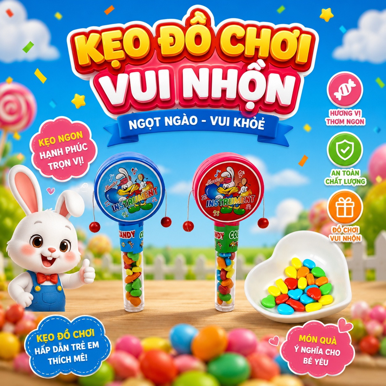 Kẹo Dẻo Vui Nhộn Ngọt Ngào Vui Khoe - Hộp 10 Gói