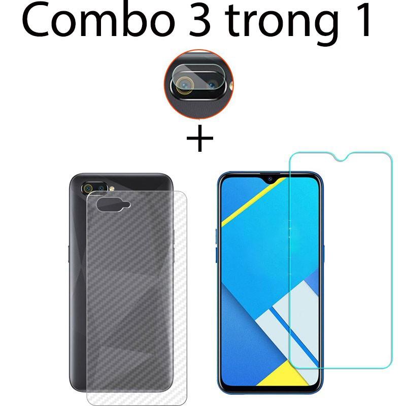 [HCM]Combo cường lực dẻo Realme C2 4 miếng dán camera và 2 miếng dán carbon mặt sau