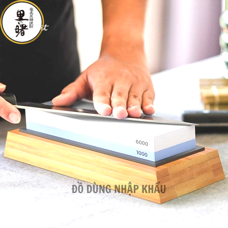 Đá mài dao 2 mặt hiệu katasiwa nhập khẩu từ nhật bản độ mịn #1000-#10.000- kèm đế su