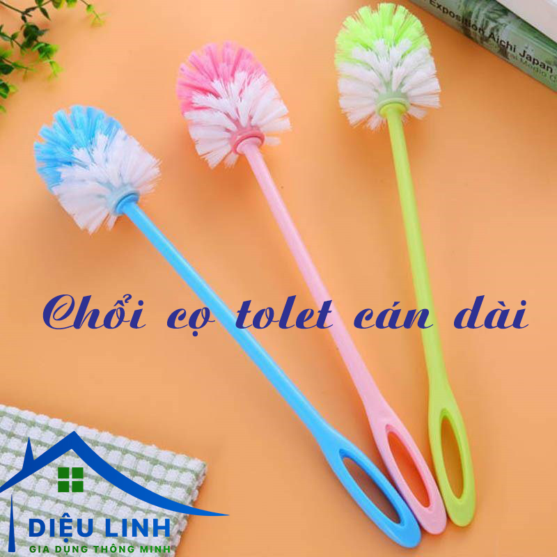 Cọ Vệ Sinh toilet Chổi cọ toilet, chà bồn cầu ĐẦU TRÒN, Cây chà toilet nhà vệ sinh Đầu Tròn cán dài dieulinhshop