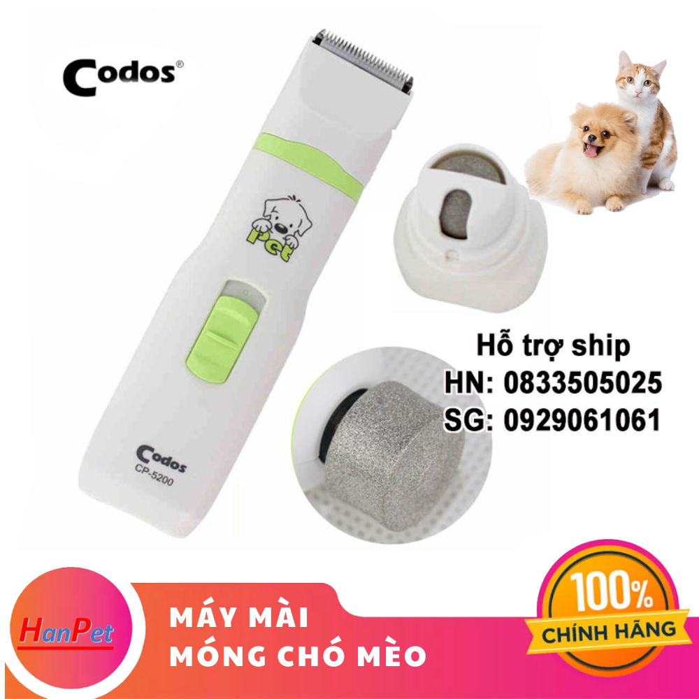 Hanpet - (BH 6 tháng) Codos CP- 5200 2in1 tông Đơ máy đa năng Cắt Lông kiêm mài móng Chó Mèo / cắt lông thú cưng / mài móng chân chó mèo / máy tỉa lông chân chó / máy mài móng kiêm cá tỉa lông chó mèo / tông đơ chó