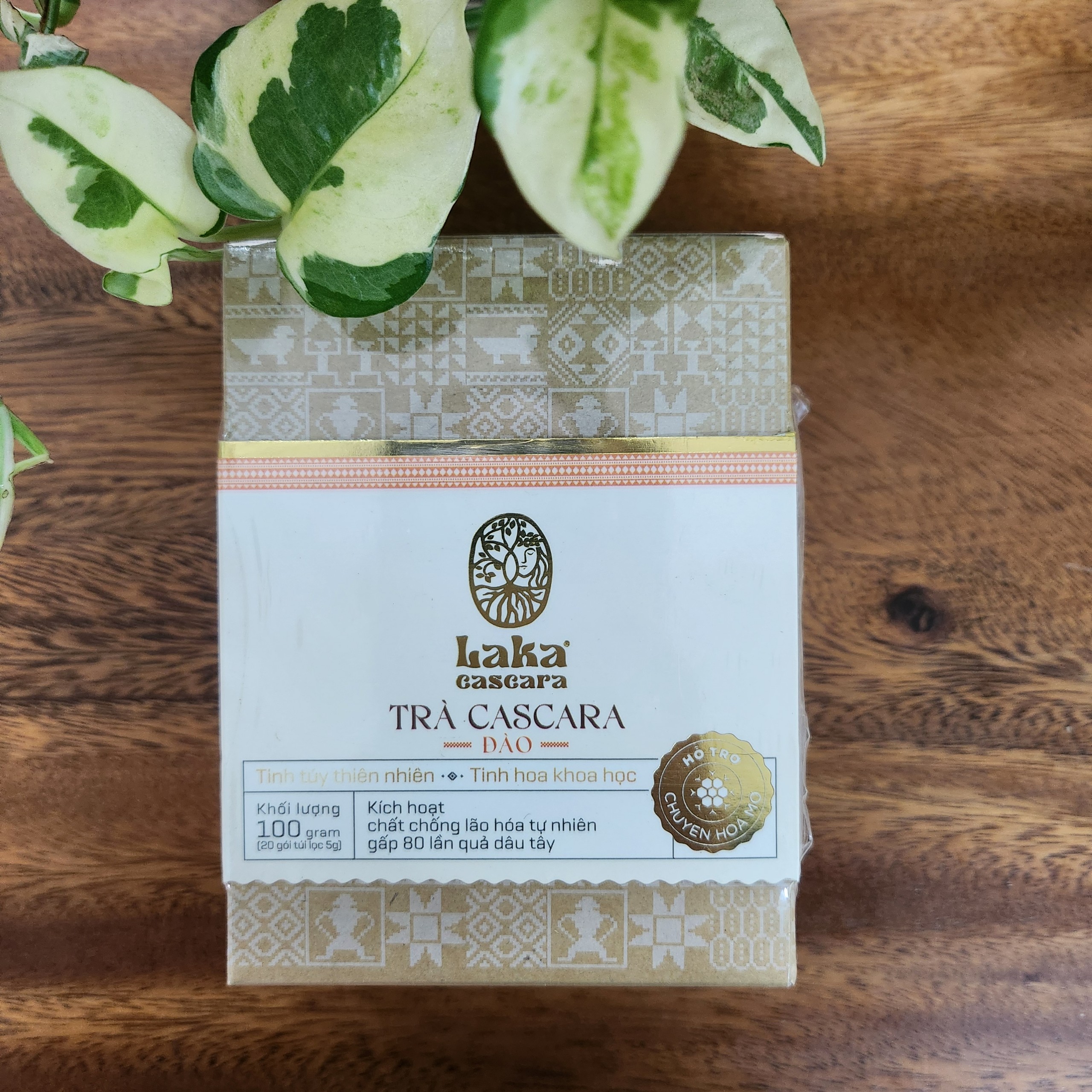 Trà túi lọc CASCARA vị Đào từ quả cà phê chín mọng , không đường, không chất bảo quản LAKA - xuất xứ Bảo Lộc , Việt Nam