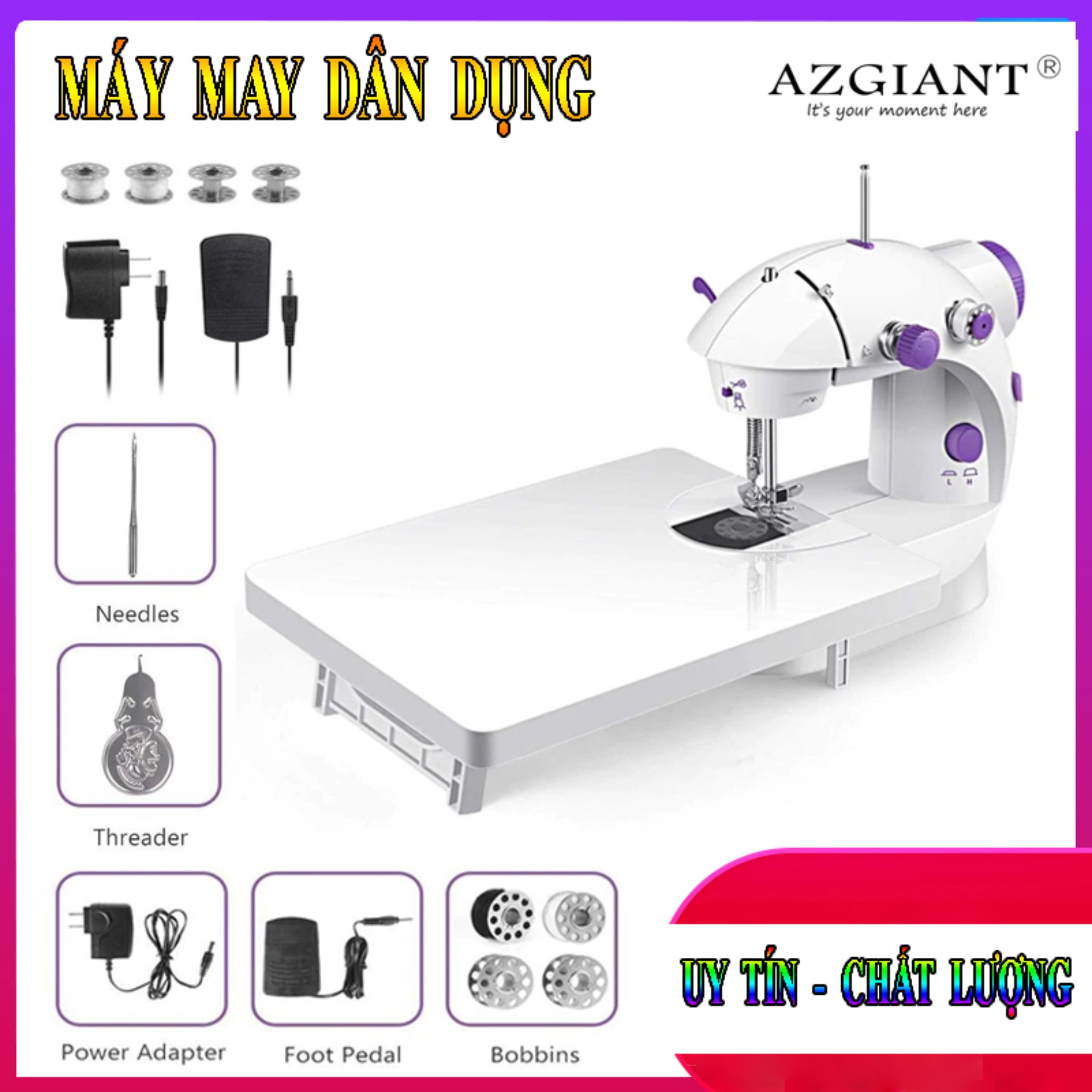 Máy Khâu Đa Năng Có Vắt Sổ, Máy May CMD Để Bàn Tiện Lợi, Hoạt Động Êm Ái, Dễ Dàng Thao Tác Sử Dụng