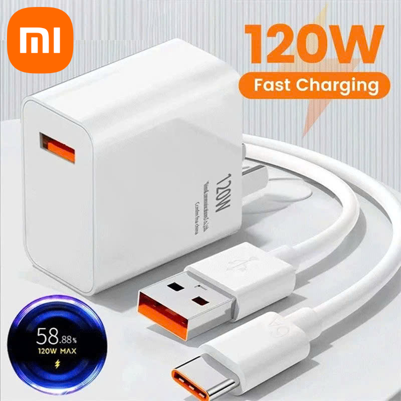 LazMall Xiaomi Store ,Bộ sạc nhanh Xiaomi Gan 120W Chính Hãng, Combo Bộ Sạc Nhanh Xiaomi GaN 120W Kèm Cáp Type C 6A Sạc Siêu Nhanh Cả Laptop, Tablet - 10 Lớp Bảo Vệ Nguồn Điện Ra: 20V -6A (120W) Giúp Sạc SIÊU Nhanh cho Xiaomi Samsung ,Oppo ,Vivo ,Redmi