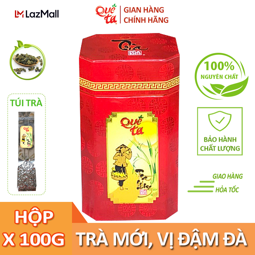 Trà o long cao cấp Quê Ta 100% nguyên chất, trà ô long ngon chính hãng, uống trà oolong giảm cân an toàn, giúp thanh nhiệt giải độc, trà olong thượng hạng là nguyên liệu làm trà sữa ngon, đạt chứng nhận ATVSTP- Hộp đỏ 100g