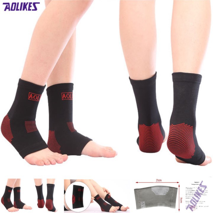 Tất bảo vệ cổ chân aolikes al 7526 , bảo vệ mắt cá chân, hở ngón chuyên gym - chính hãng