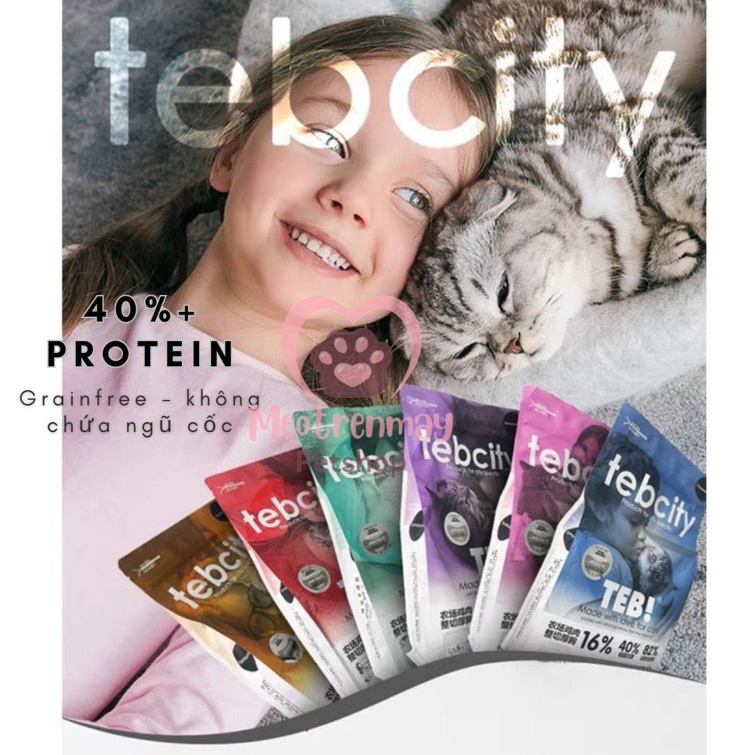 Thức ăn hạt khô TEB City grainfree cho mèo mọi lứa tuổi - túi 1kg và 1,5kg