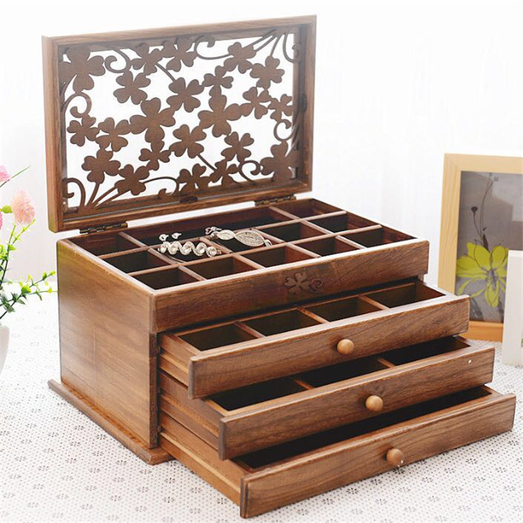 Hộp đựng trang sức Eleanor Accessories hộp trang sức gỗ cao cấp nhiều ngăn phụ kiện trang sức 4288