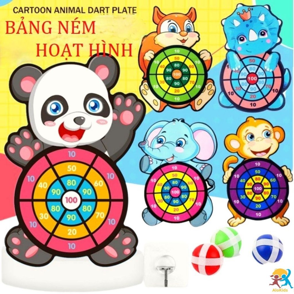 Bảng phi tiêu bóng dính,bảng phi tiêu hình thú an toàn cho bé vui chơi
