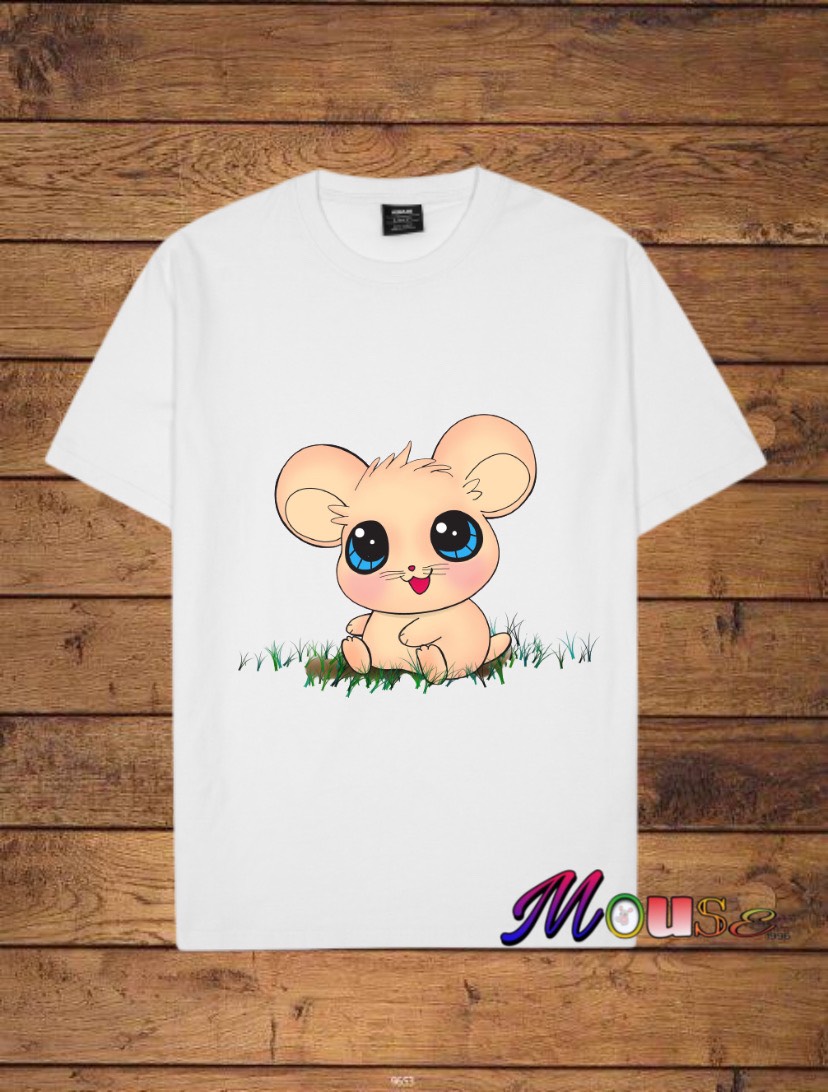 Áo thun in hình “ chuột mỉm cười “ siêu nét, áo thun unisex nam nữ form chuẩn.