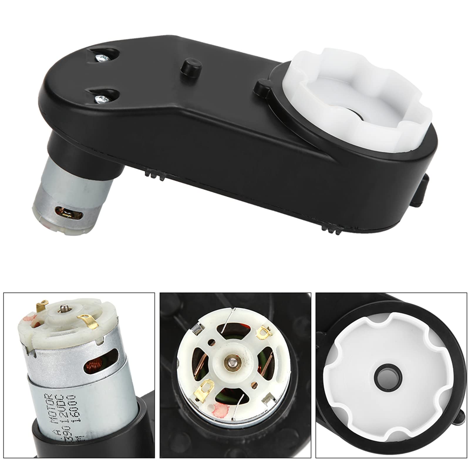 Hộp số kèm jack động cơ RS390 12v bánh răng kim loại cho xe máy trẻ em