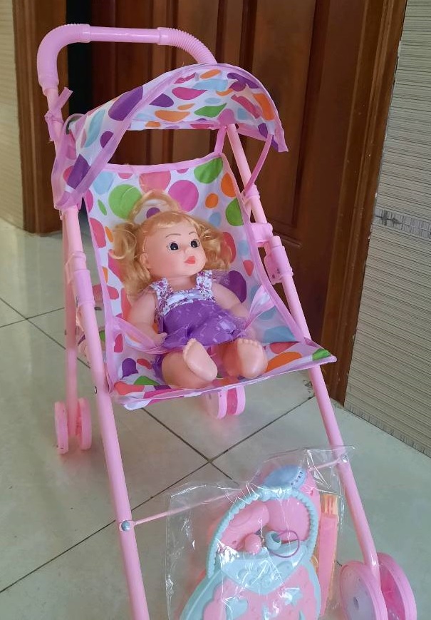 Đồ chơi xe đẩy bup bê cho bé, búp bê khóc cười xe đẩy búp bê xe đẩy cho búp bê đồ chơi búp bê công chúa to rẻ đồ chơi xe đẩy búp bê